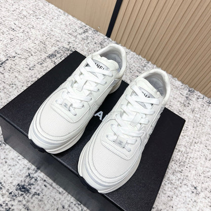 Chanel 26SS New Casual White Sneakers in Cowhide with Mesh Cloth 591414