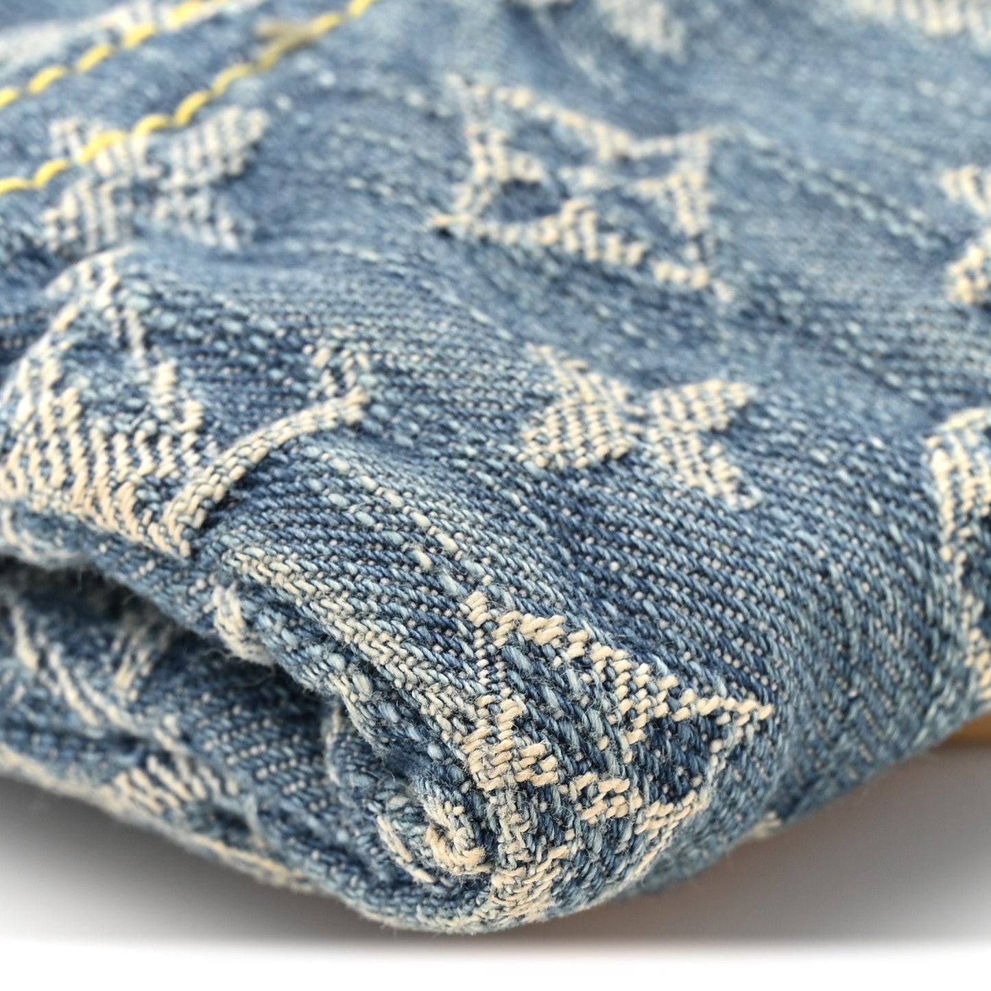 Monogram Denim Pochette Plat Clutch Blue