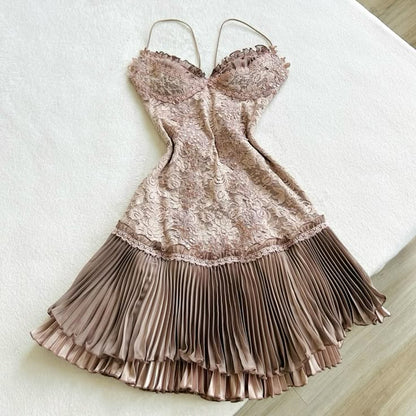 formaldressy-Brown Vintage Exquisite Lace Homecoming Dress Short Evening Dress Birthday Party Dress Prom Dress gh5151