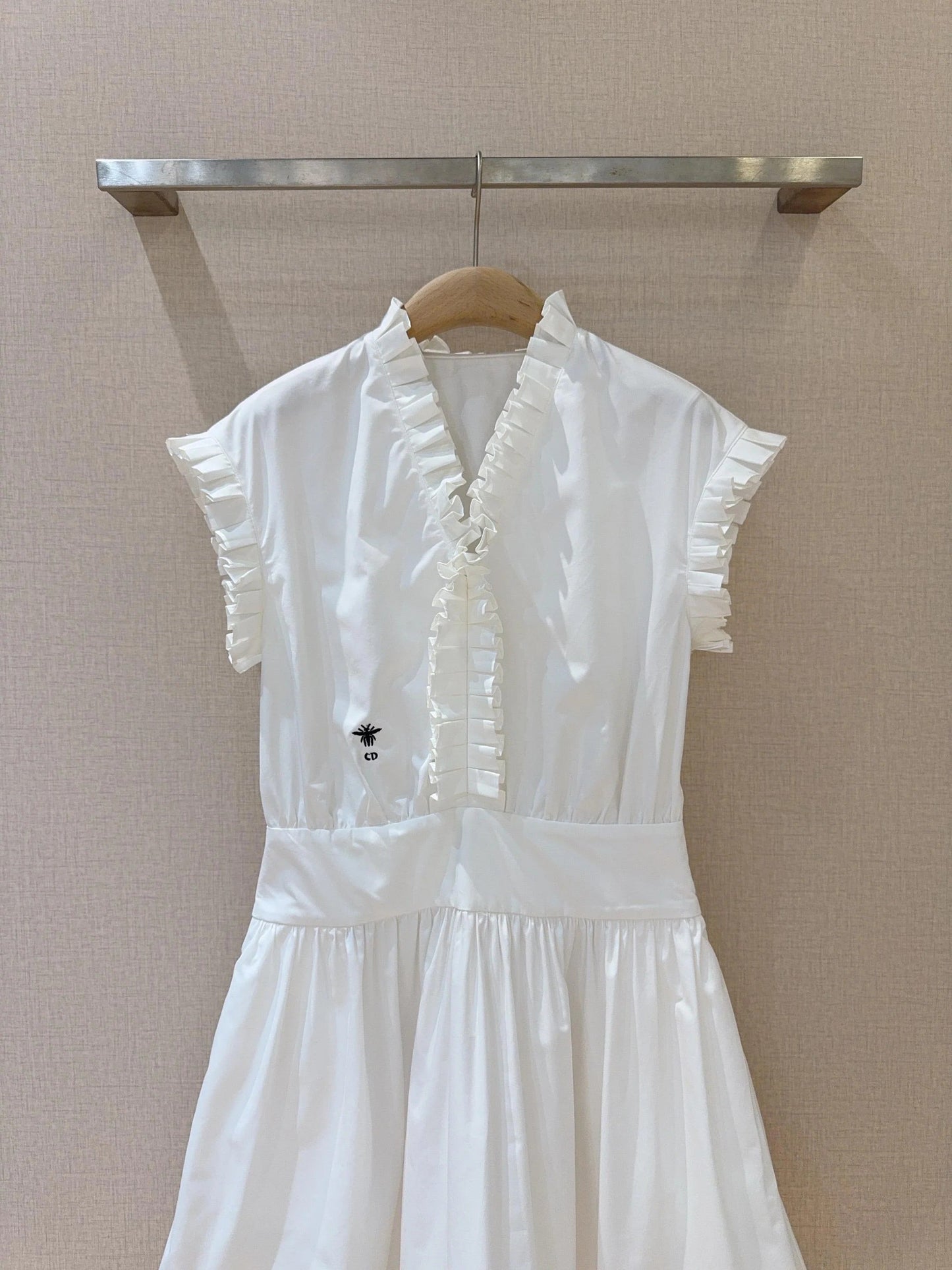 DIOR 25S SHORT PLEATED LACE SHIRT DRESS 553