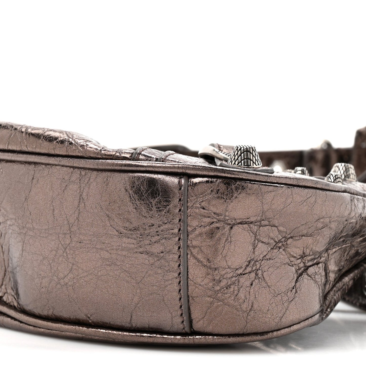 Metallic Agneau Arena Le Cagole Shoulder Bag XS  Dark Bronze