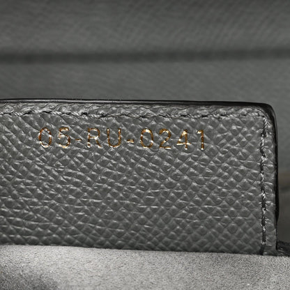 Grained Calfskin Saddle Bag Grey Stone