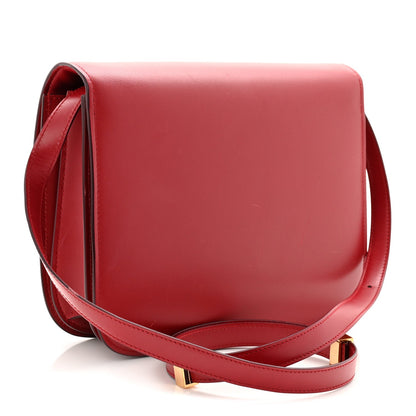 Box Calfskin Medium Classic Box Flap Bag Red