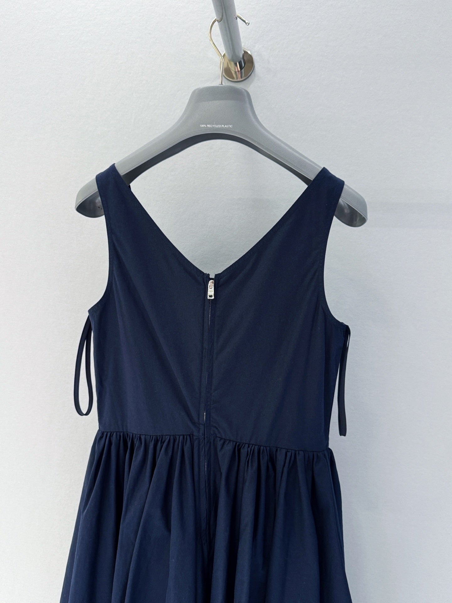 Prada 25 Suspender Dress Navy Blue Cotton