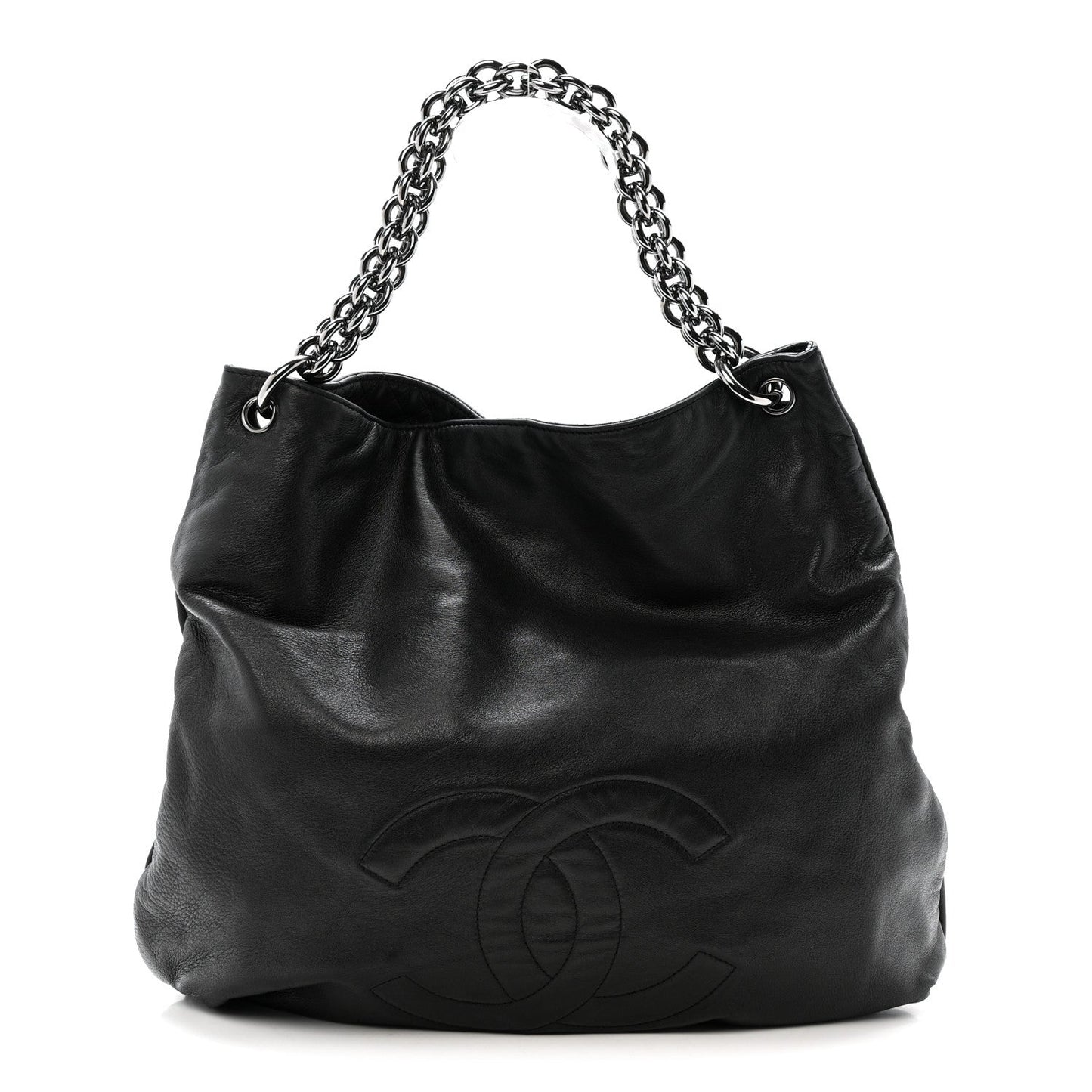 Lambskin Large Soft and Chain Hobo Black