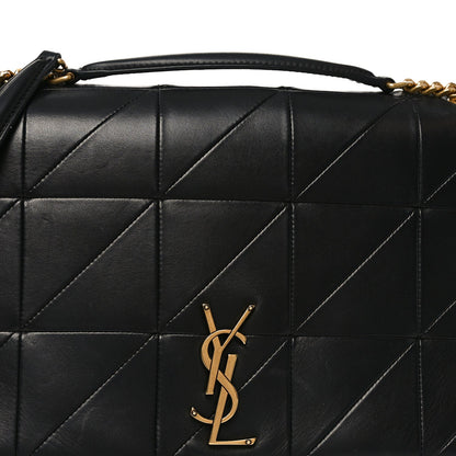 Lambskin Patchwork Monogram Large Jamie Black