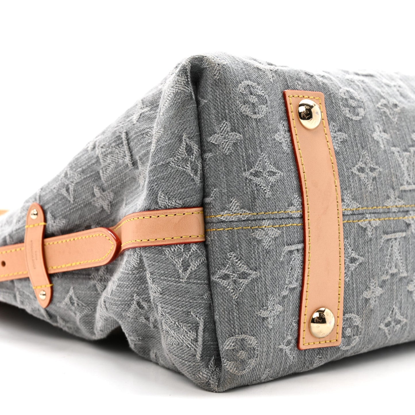 Monogram Denim CarryAll MM Washed Grey