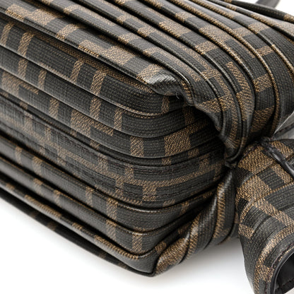 Glazed Fabric FF Pleated Candy Bag Brown