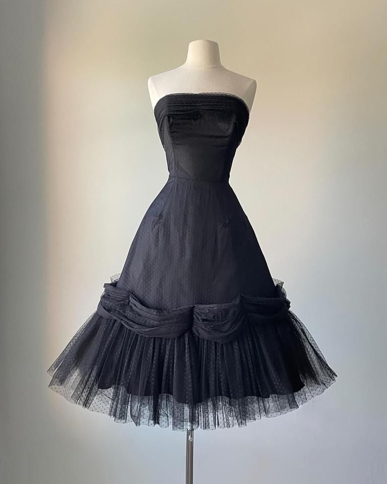 formaldressy--hoco dresses Black Short Satin Tulle Homecoming Dress gh5570