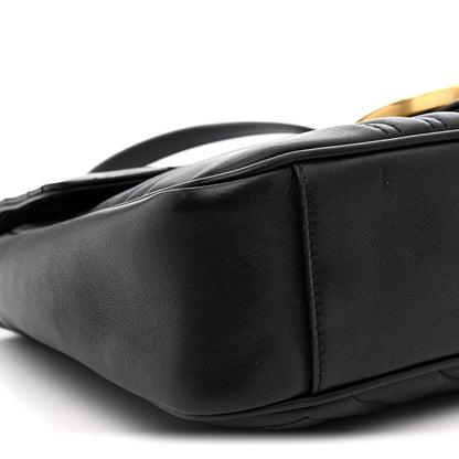 Calfskin Matelasse Medium GG Marmont Shoulder Bag Black