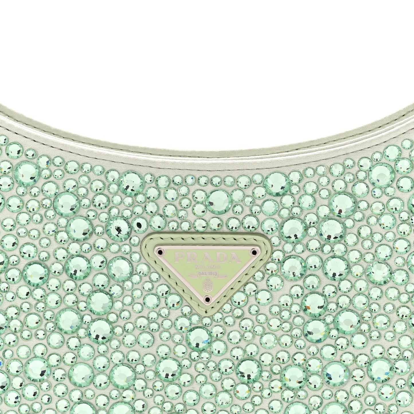 Satin Crystal Cleo Adjustable Strap Shoulder Bag Acqua