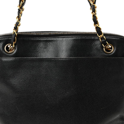 Caviar Triple CC Shoulder Bag Black