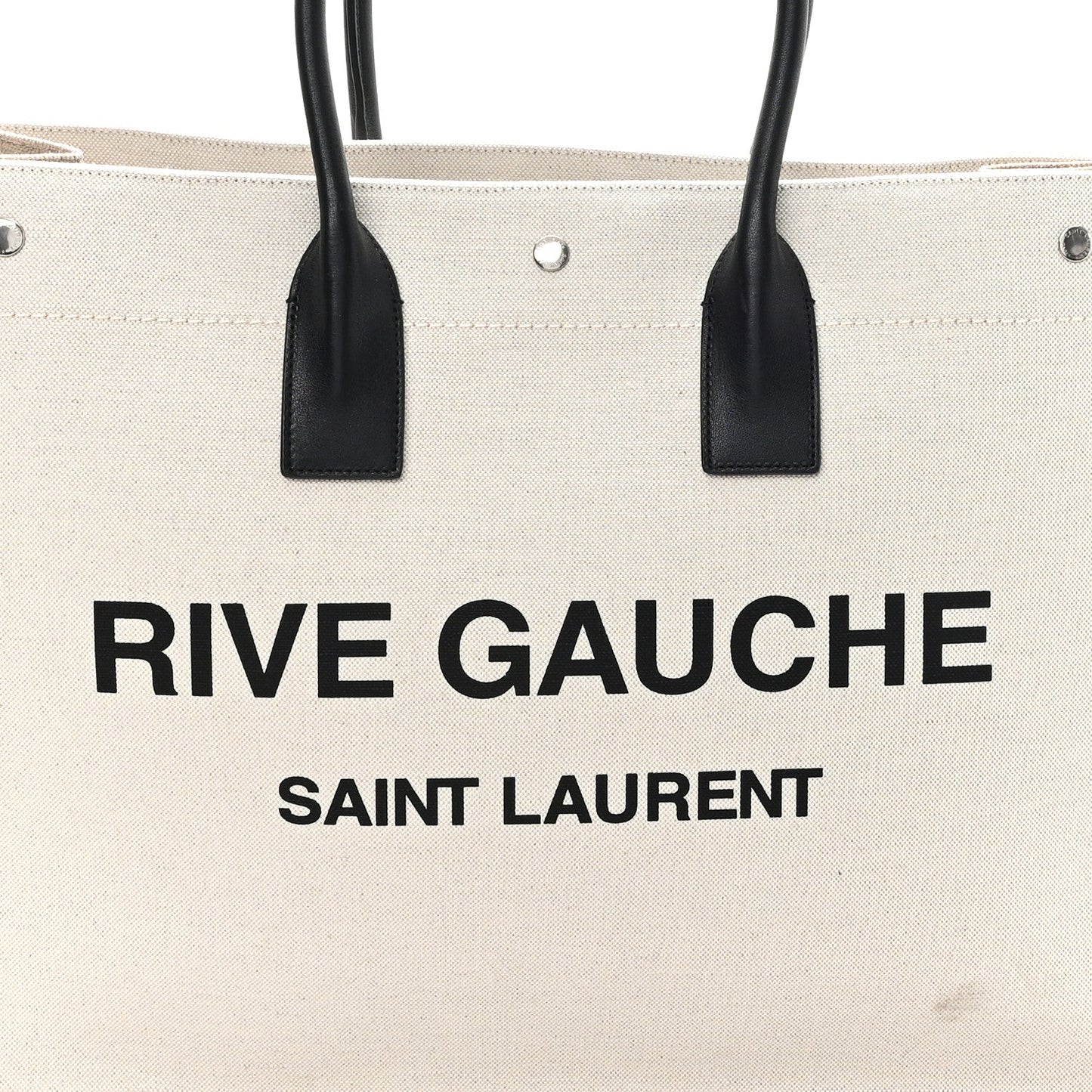 Linen Calfskin Rive Gauche Tote Optic White