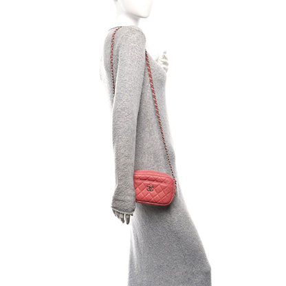 Lambskin Quilted Small Timeless Camera Case Pink