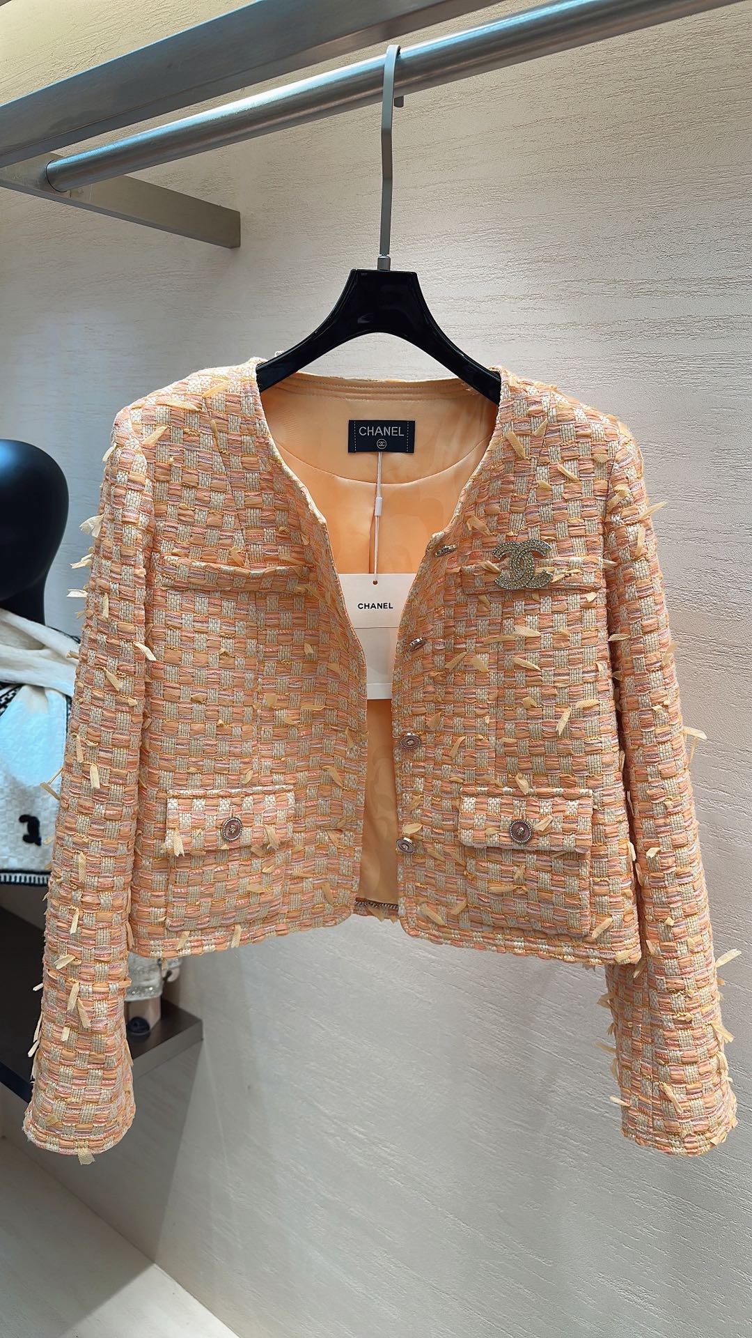 CHANEL SWEET GIRL JACKET ORANGE TWEED