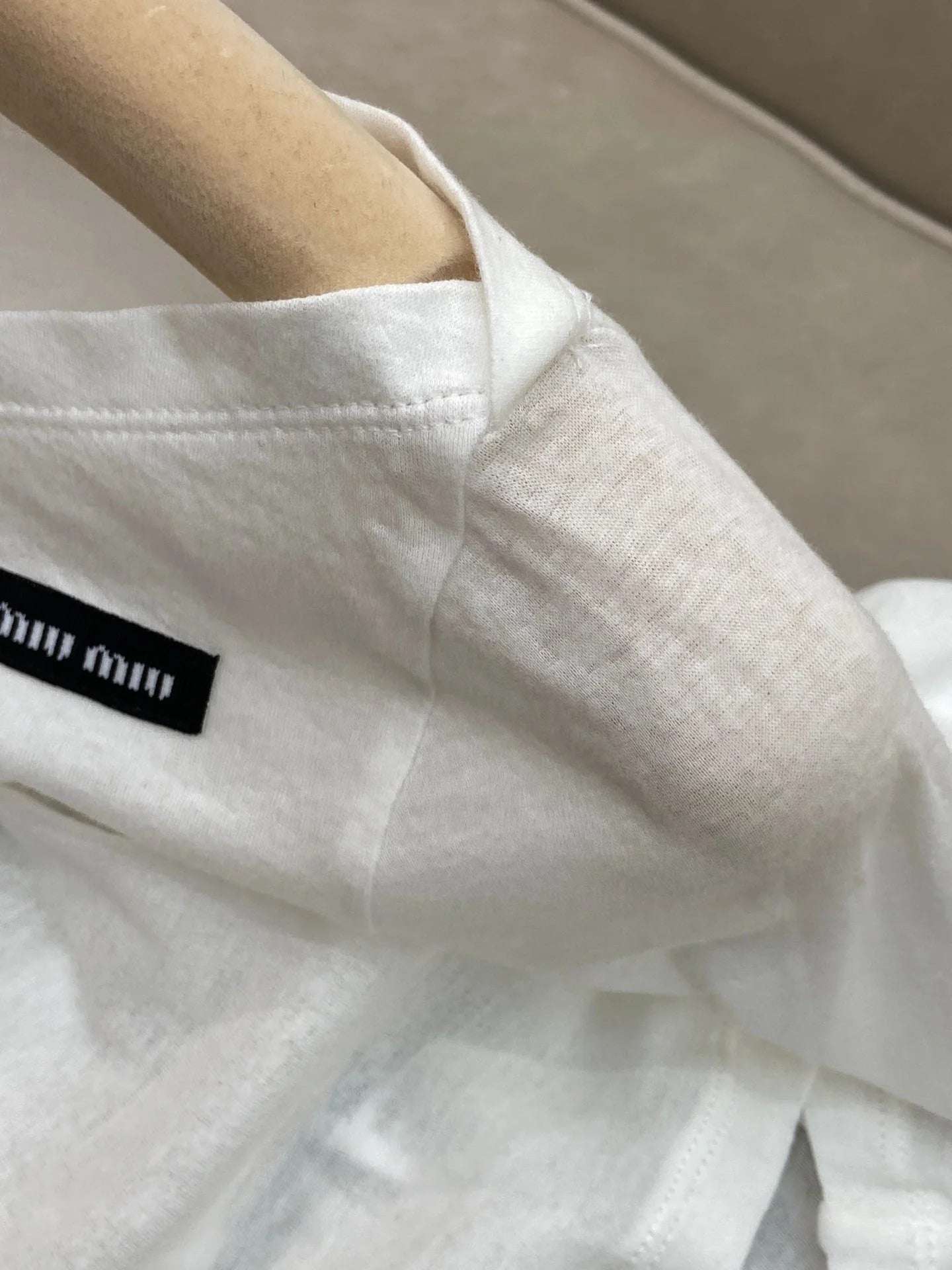 OFF SHOULDER LOGO T SHIRT 25S IN KATUN 266105