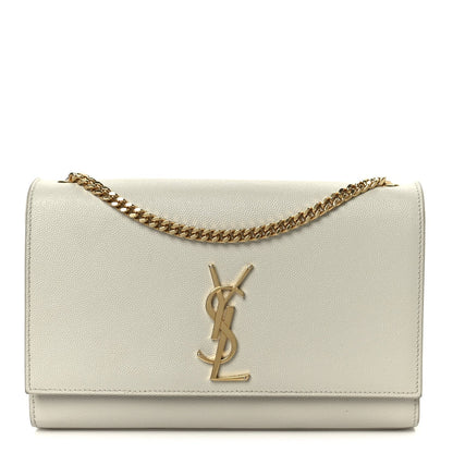 Grain De Poudre Medium Classic Monogram Kate Satchel Crema Soft