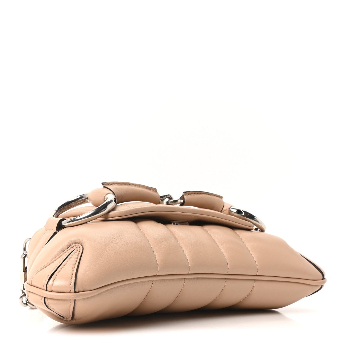 Nappa Vertical Matelasse Small Maxi Horsebit Chain Shoulder Bag  Rose Beige