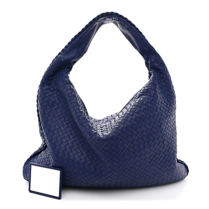 Nappa Intrecciato Maxi Veneta Hobo Baltic Blue