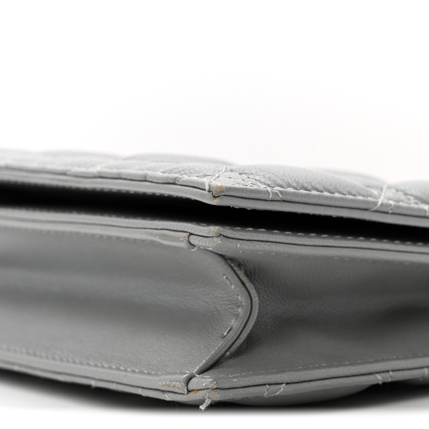Lambskin Cannage Lady Dior Convertible Clutch Grey