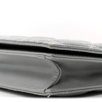 Lambskin Cannage Lady Dior Convertible Clutch Grey