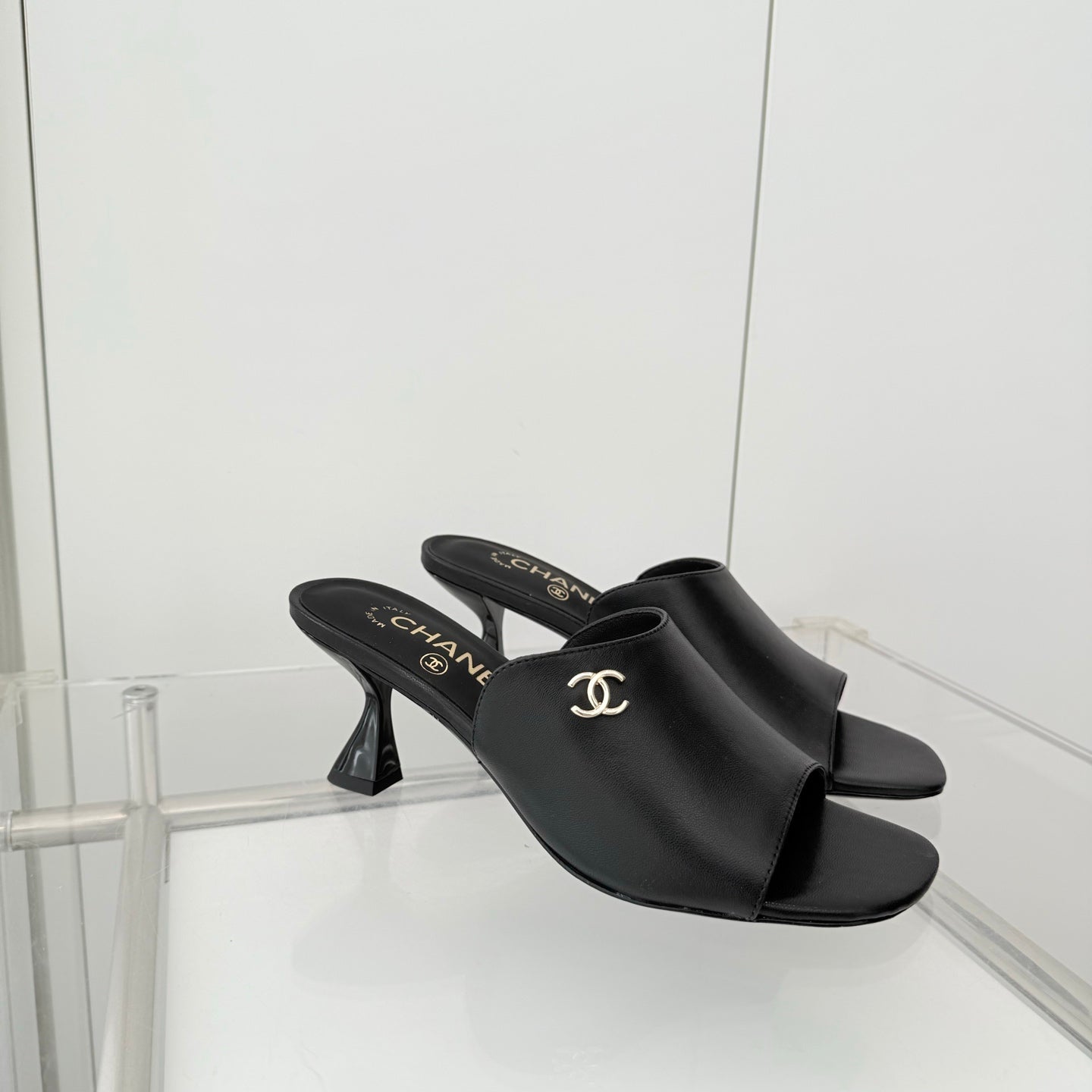 Chanel 26 Sandal 70 Black in Lambskin 597364