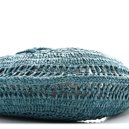 Raffia Calfskin Summer Banana Hobo Stormy Sea