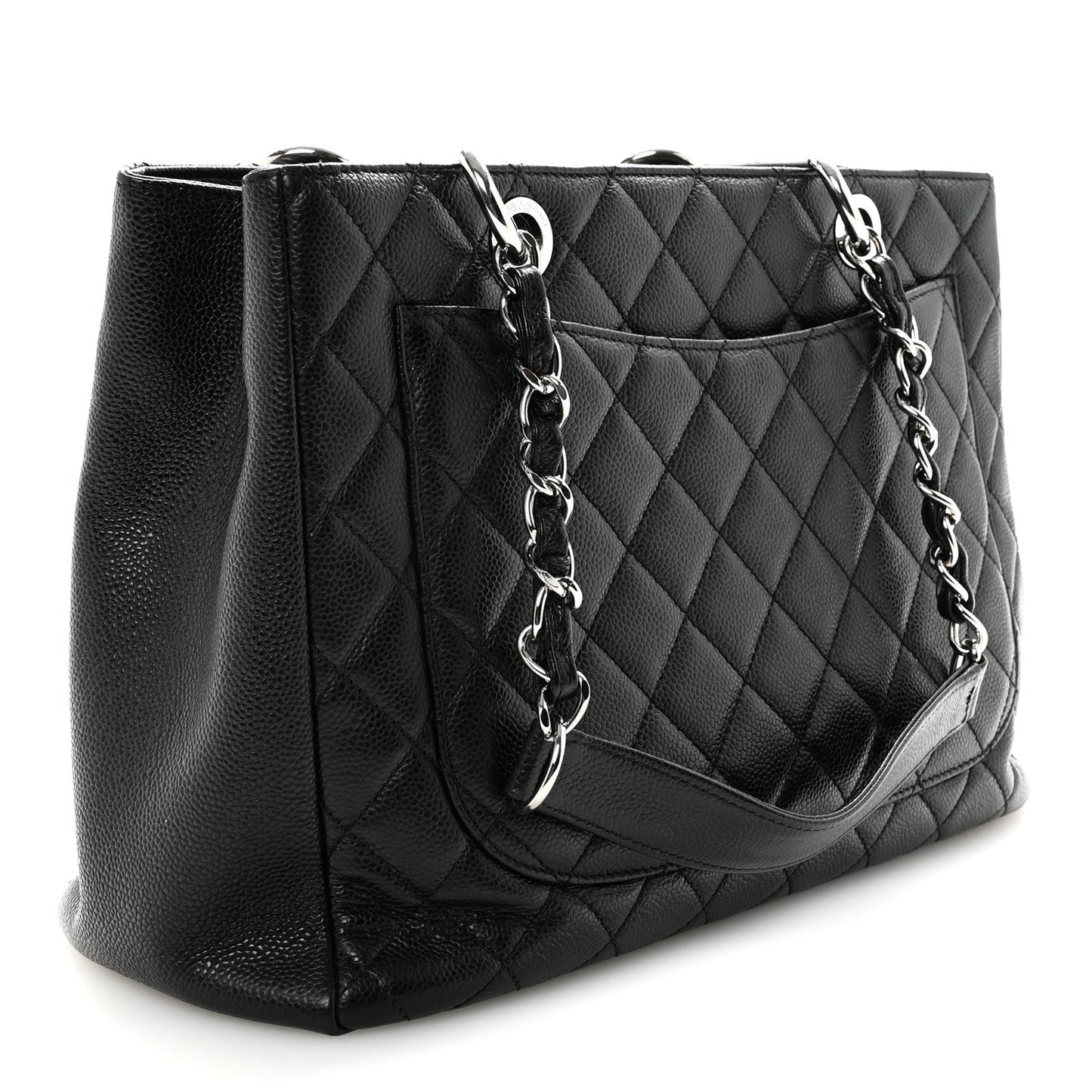 Caviar Quilted Grand Shopping Tote GST Black