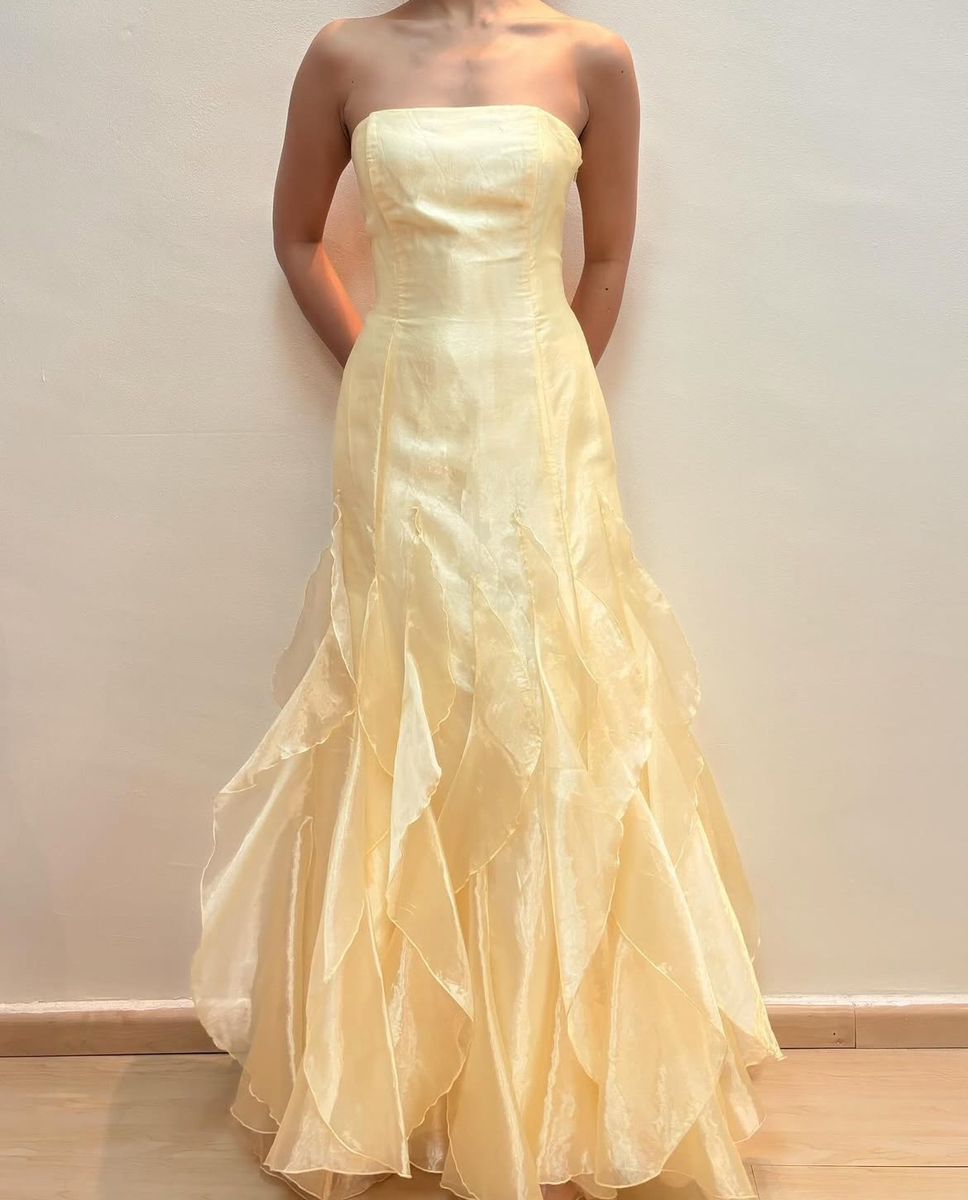 formaldressy--Yellow fashion long tulle prom dress graduation dress gh5526