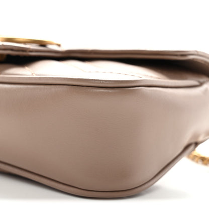 Calfskin Matelasse Super Mini GG Marmont Shoulder Bag Porcelain Rose