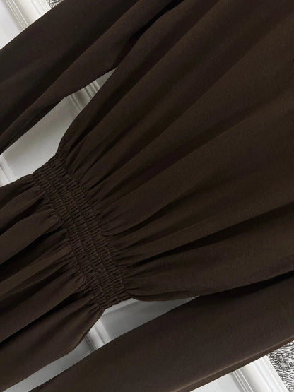 MIU POLO DRESS DARK BROWN 274604