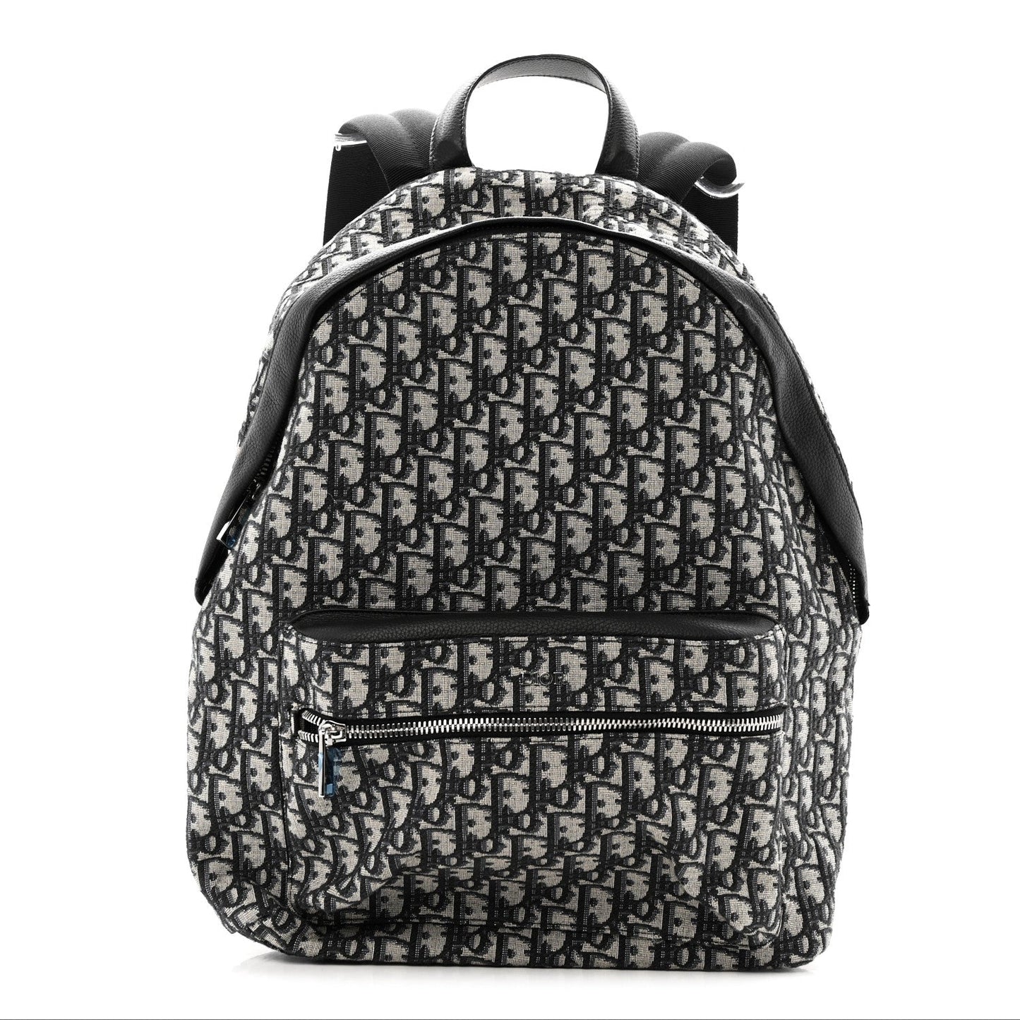 Oblique Calfskin Rider Backpack Beige Black