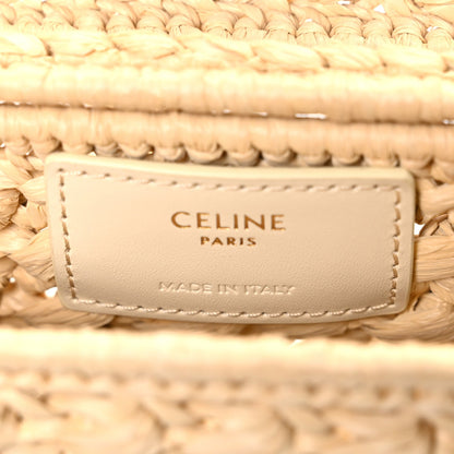 Raffia Effect Claude Chain Shoulder Bag Natural