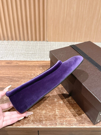 Alaia 2025 Ballet Flat Purple Velvet 553859