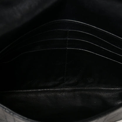 Grained Calfskin Cannage Diorling Wallet On Chain Black