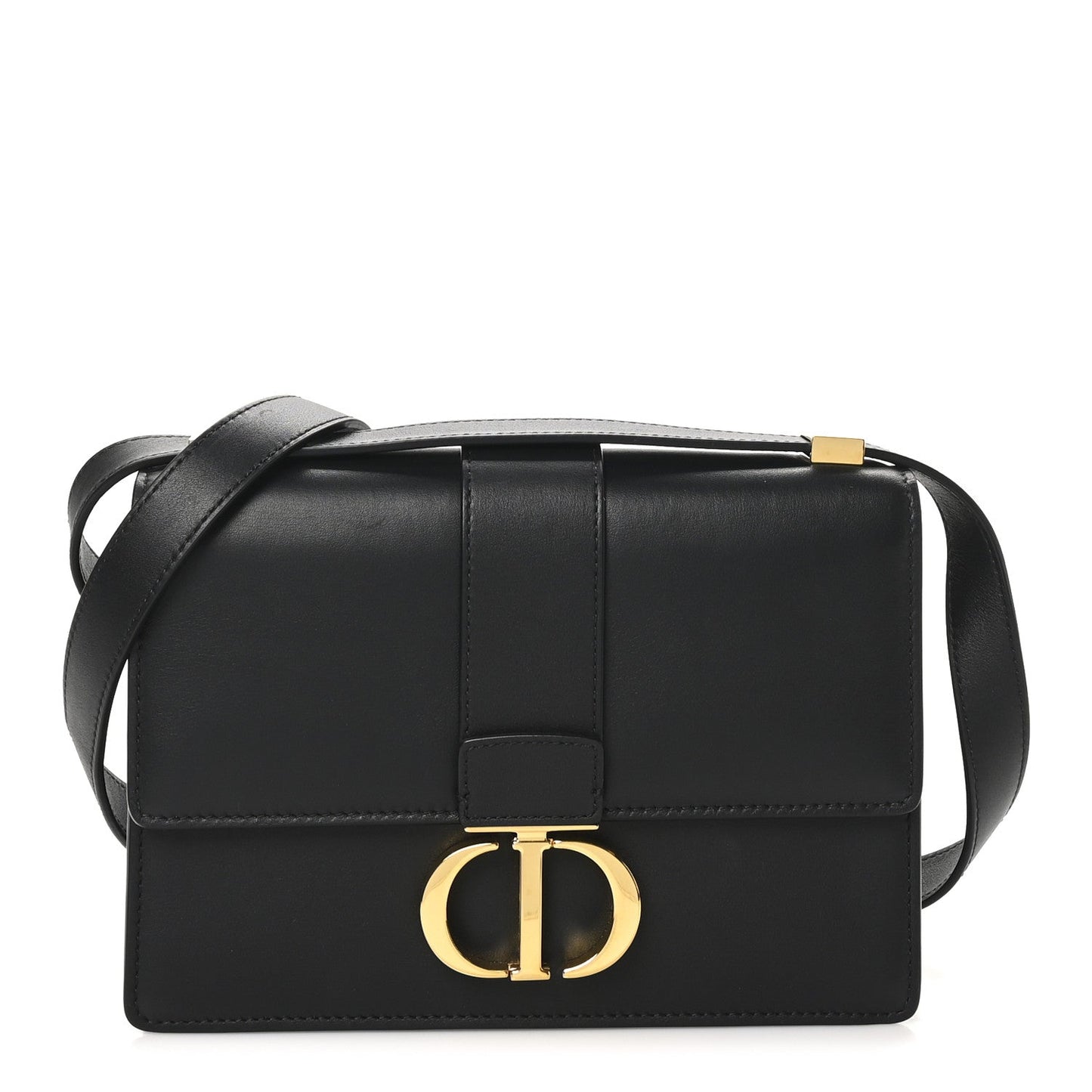 Smooth Calfskin 30 Montaigne Flap Bag Black