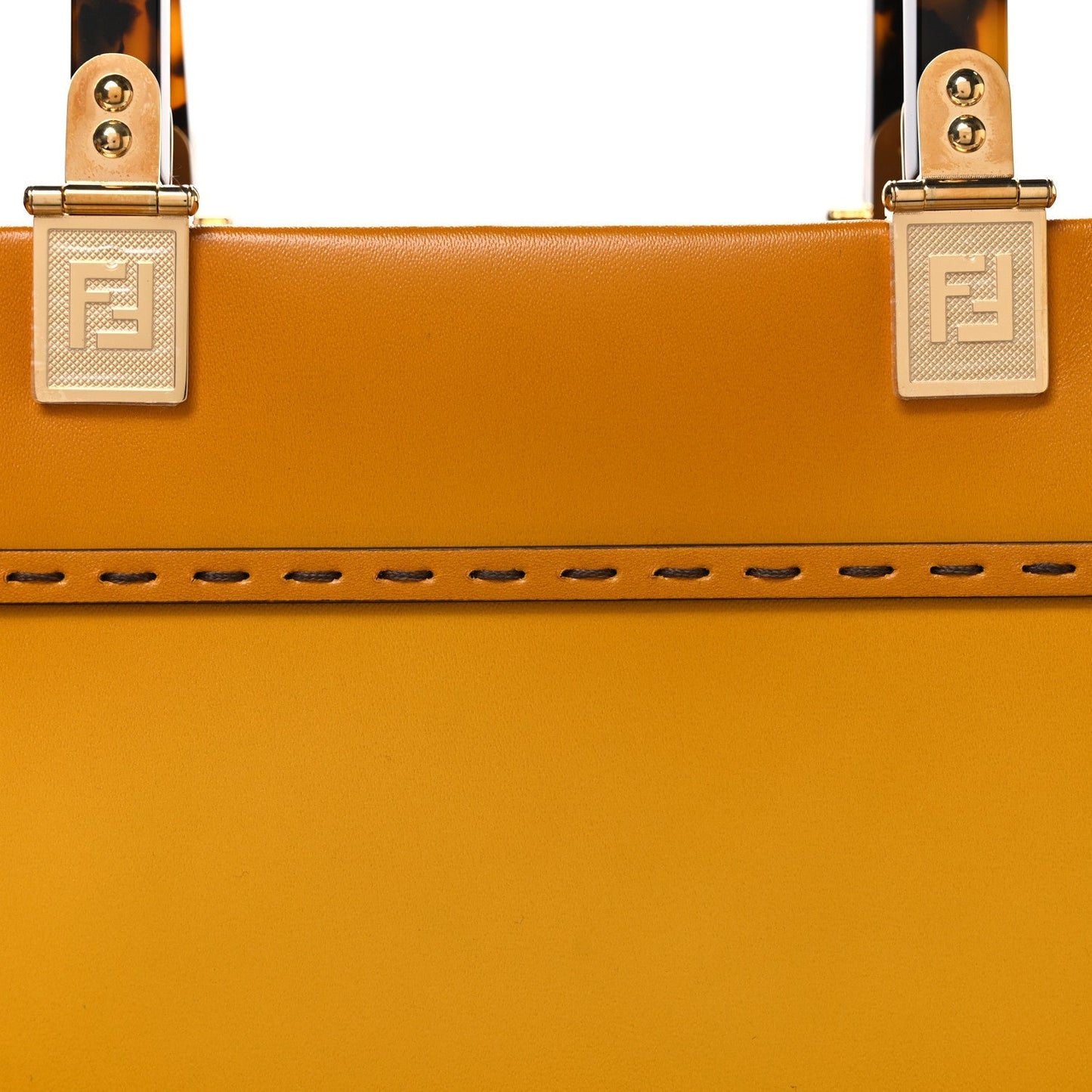 Vitello King Tamponato Plexiglass Medium Fendi Sunshine Shopper Tote Mimosa