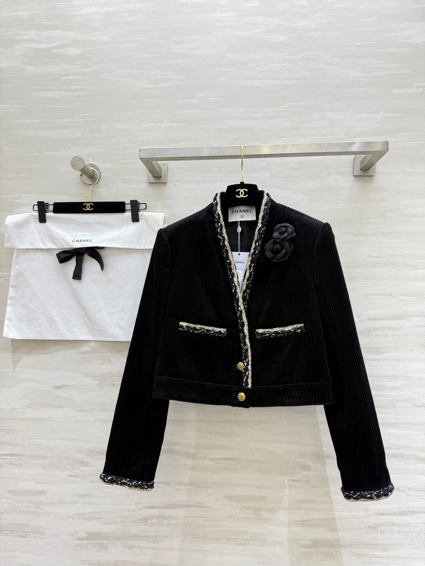 CC FW 25/26 Corduroy Jacket Black White Tweed 343352