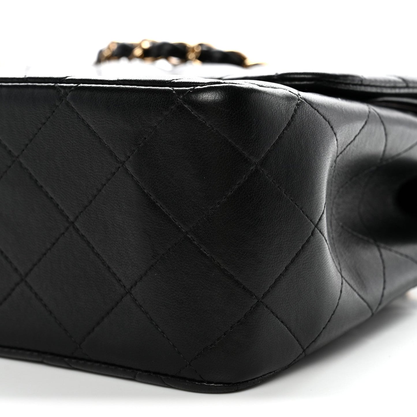 Lambskin Quilted Jumbo Double Flap Black