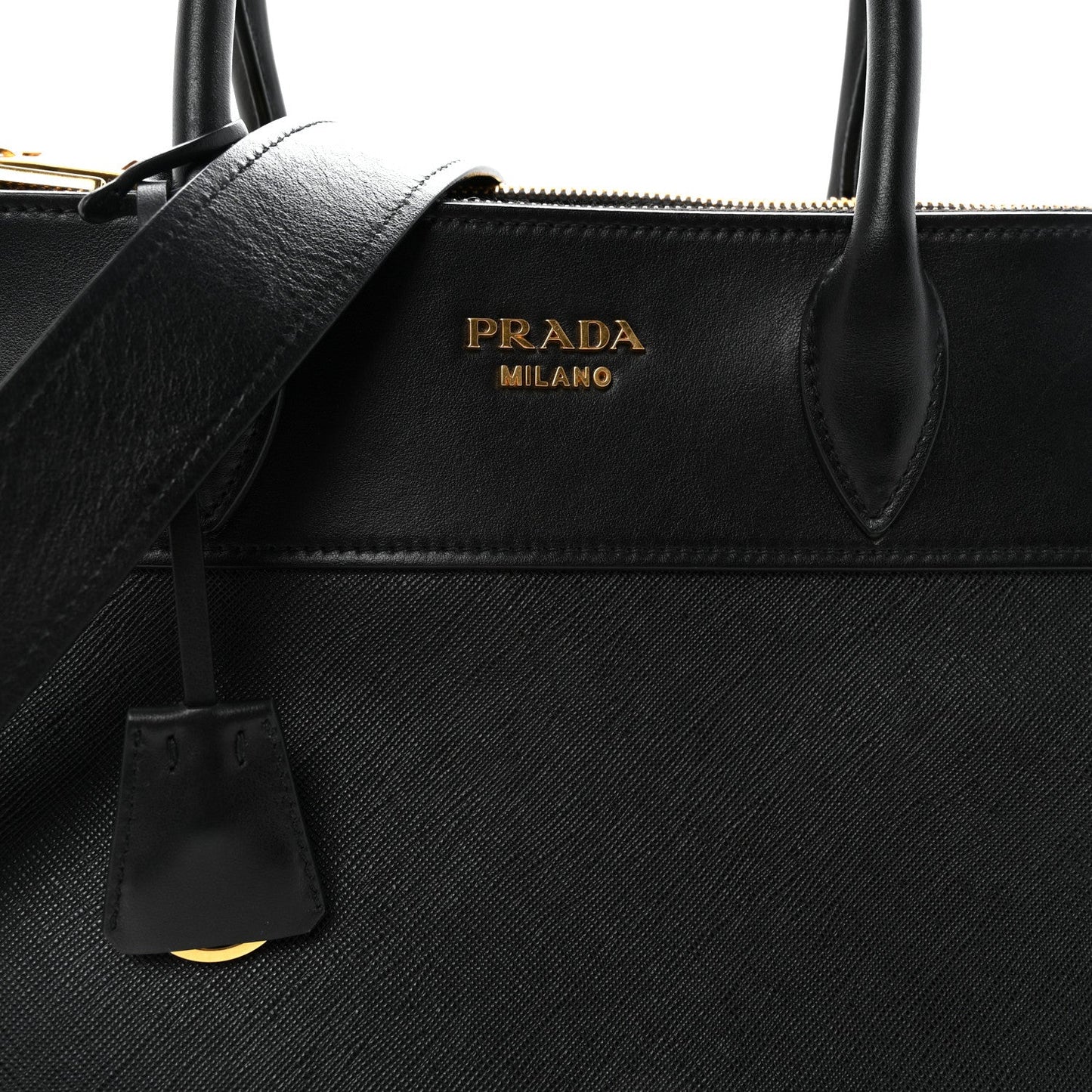 Saffiano City Calfskin Paradigme Bag Black
