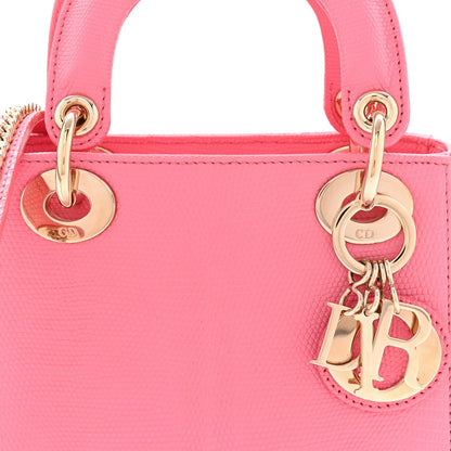 Lizard Mini Lady Dior Pink