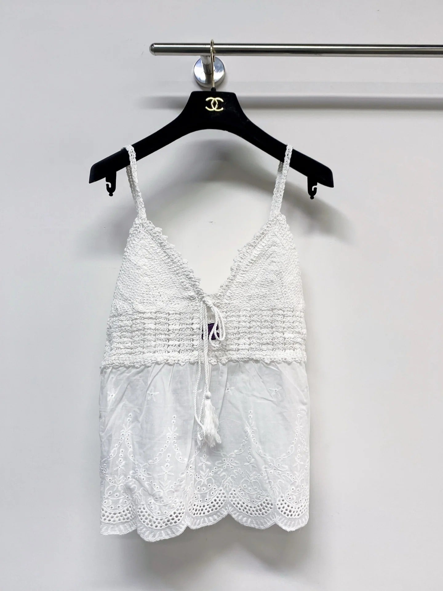 Chanel 2026 Camisole Beige and White Cotton