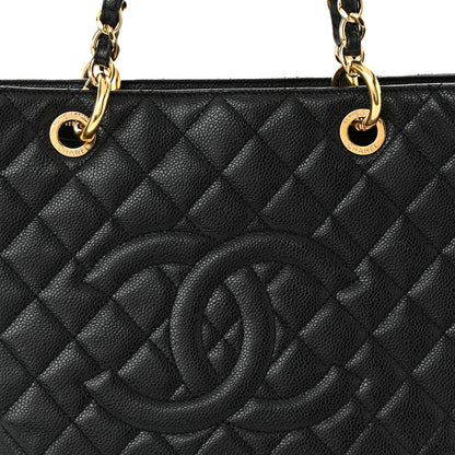 Caviar Quilted Grand Shopping Tote GST Black