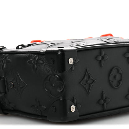 Calfskin Debossed Monogram Solar Ray Mini Soft Trunk Black