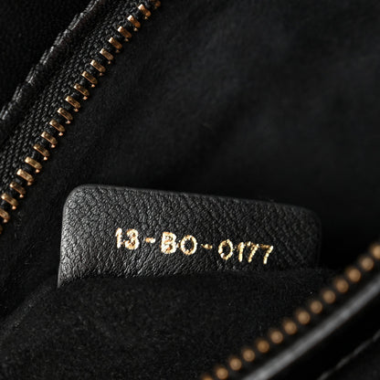 Lambskin Studded Medium Diorama Flap Bag Black