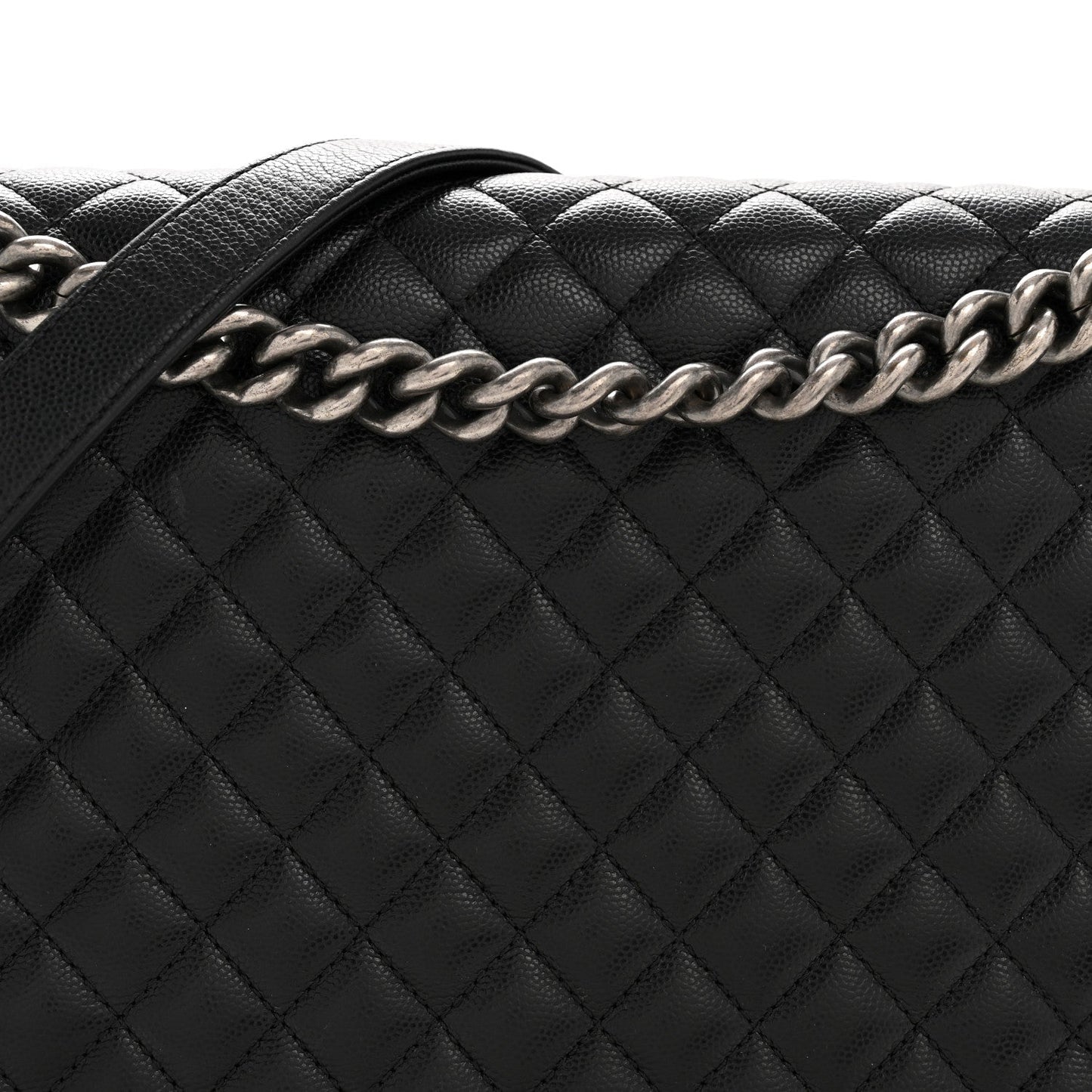 Caviar Quilted Large Boy Flap Black