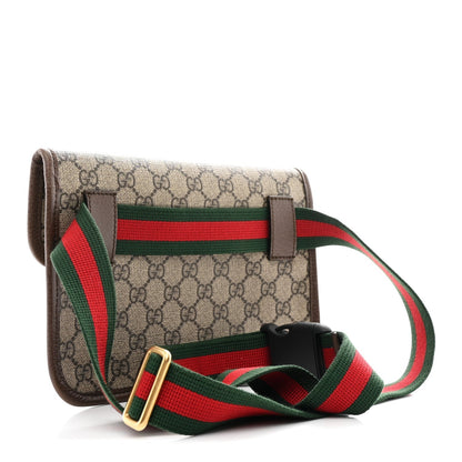 GG Supreme Monogram Neo Vintage Web Belt Bag Brown