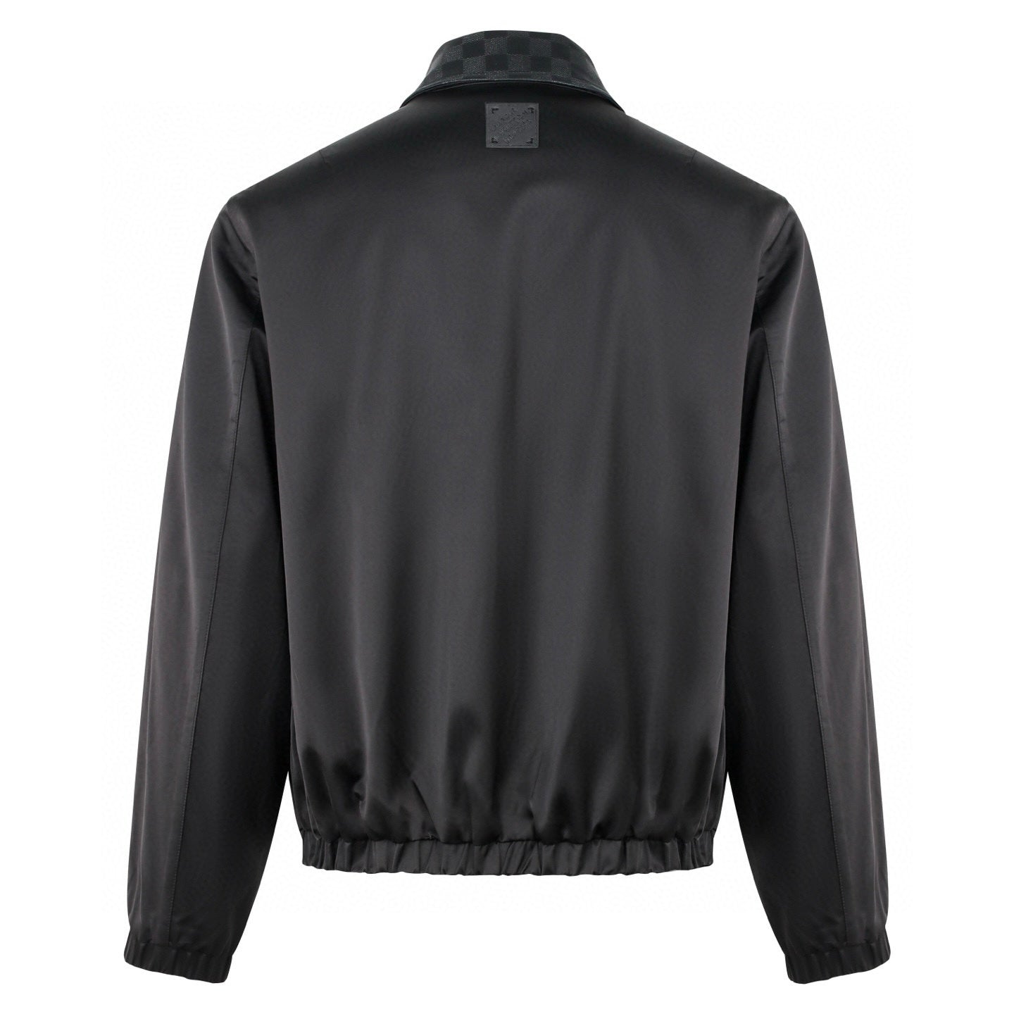 LV 1v Checkered Leather Collar Reversible Waist-cinching Jacket 494280