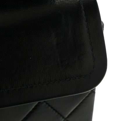 Lambskin Quilted Small Double Flap Black