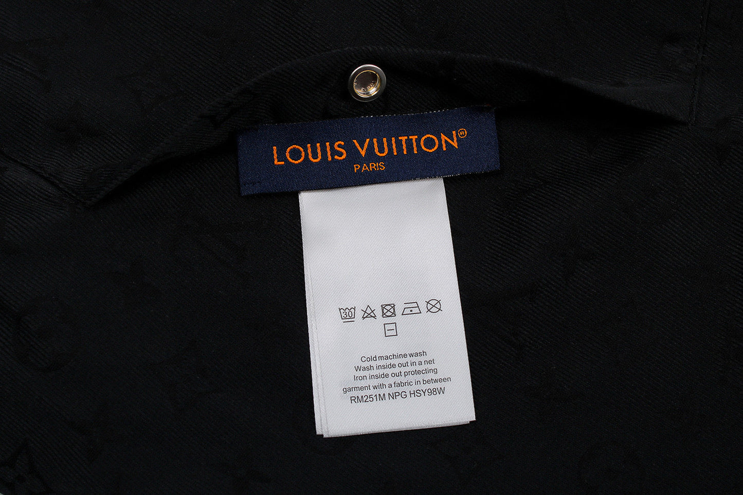 LV 1v Checkered Leather Collar Reversible Waist-cinching Jacket 494280